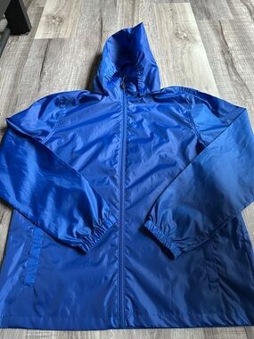 Men's Elevate Blue Hooded Windbreaker Jacket